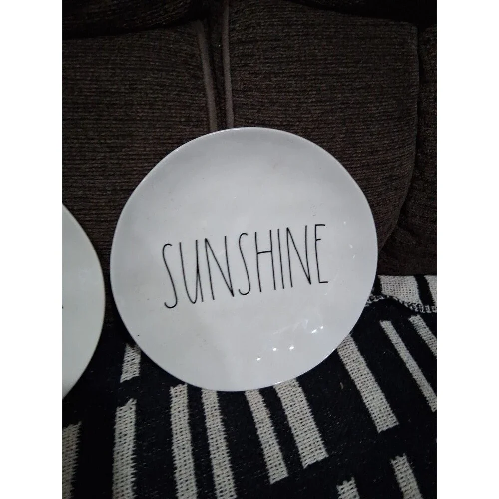 Rae Dunn Magenta Plates, Set Of 4, 8 Inch Melamine Beach Relax Summer Sunshine
